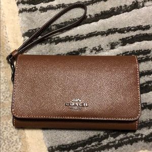 Coach wallet tan rainbow gunmetal